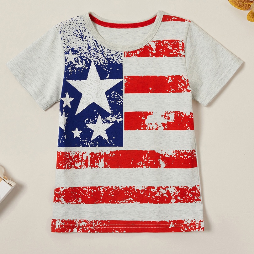 Trendy American National Flag Short-sleeve Tee